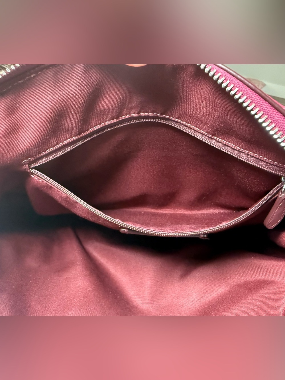 Coach Pebbled Leather Kacey Satchel in Raspberry - Picture 10 of 13